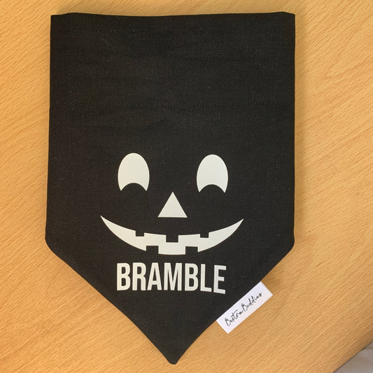 Black Pumpkin Face Bandana