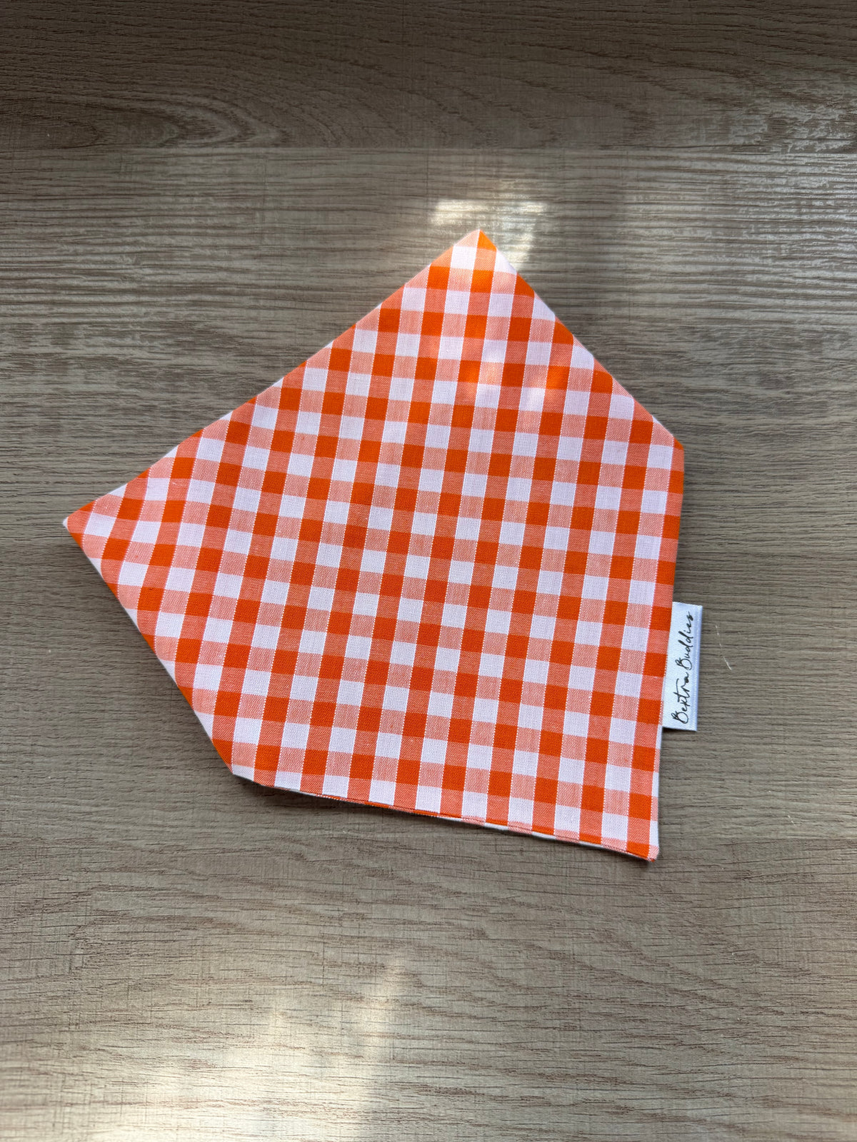 Orange Gingham Bandana