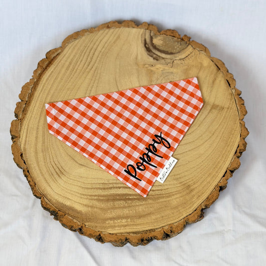 Orange Gingham Bandana