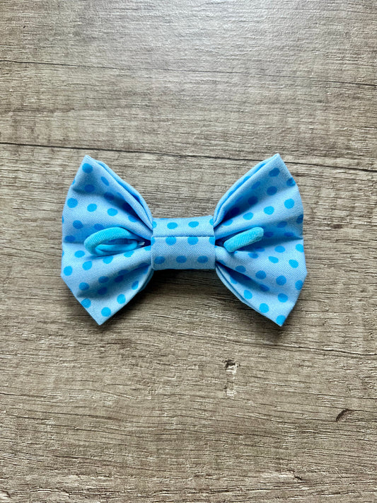 Blue Dotty Bow