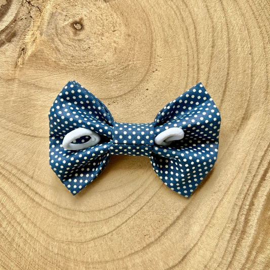 Navy Dotty Bow