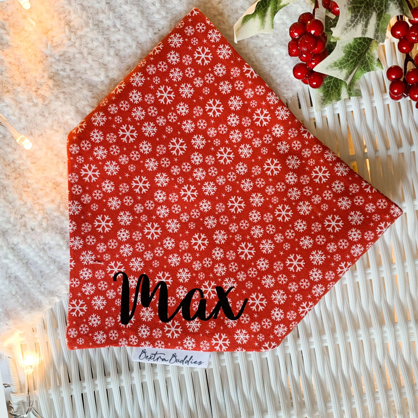 Red Snowflake Christmas Bandana