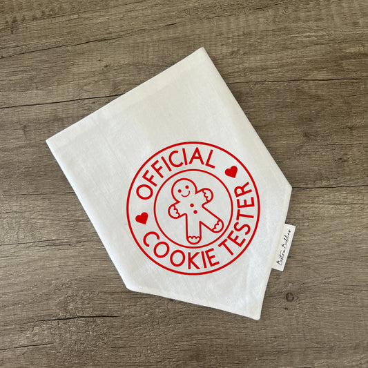 Official Cookie Tester Bandana White