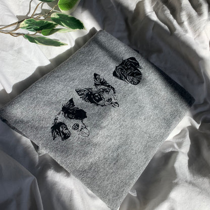 Grey Custom Pet Portrait T-Shirt