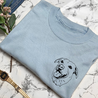 Blue Custom Pet Portrait T-Shirt