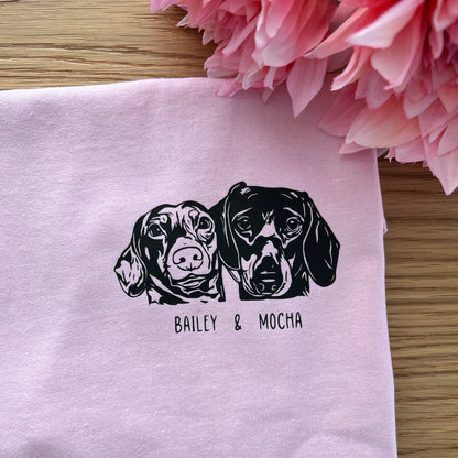 Pink Custom Pet Portrait T-Shirt