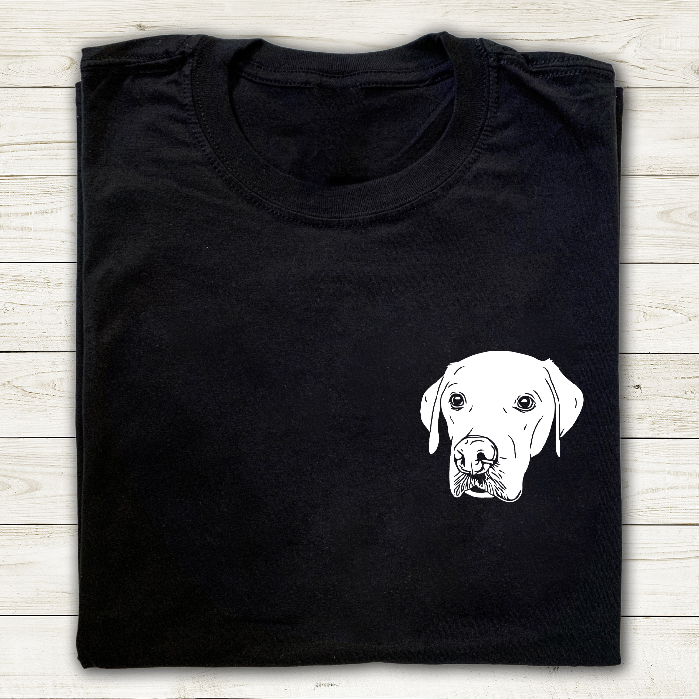 Black Custom Pet Portrait T-Shirt