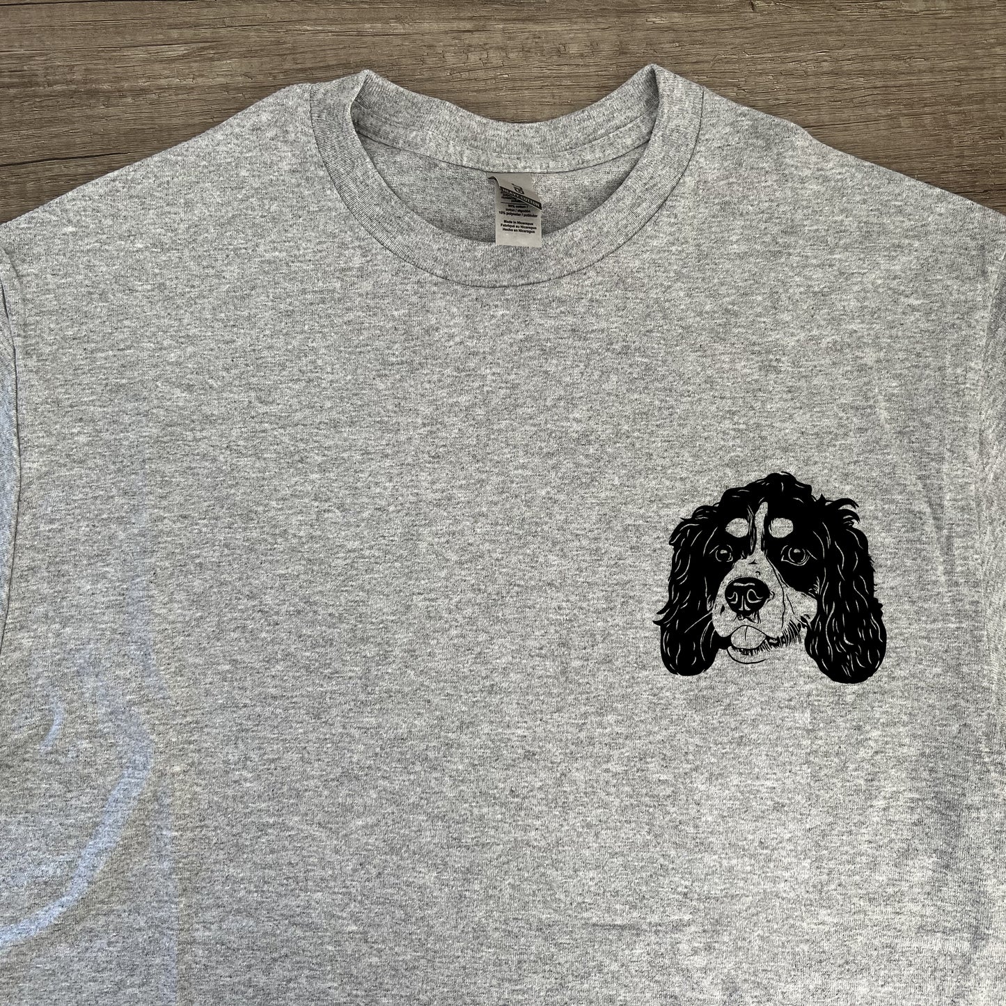 Light Grey Custom Pet Portrait T-Shirt