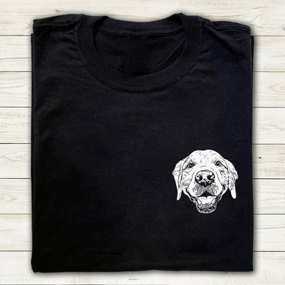 Black Custom Pet Portrait T-Shirt