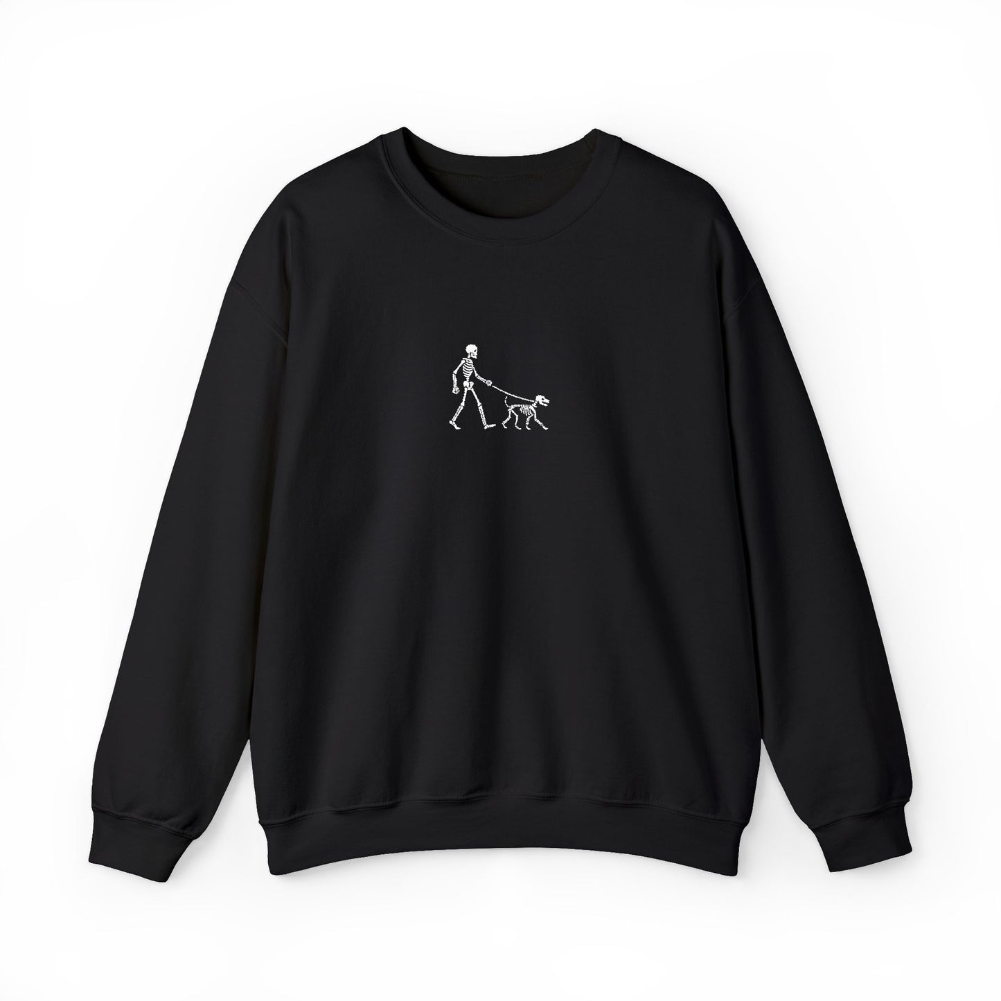 Embroidered Skeleton Dog Walker Sweatshirt