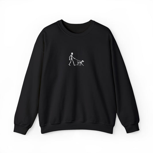 Embroidered Skeleton Dog Walker Sweatshirt