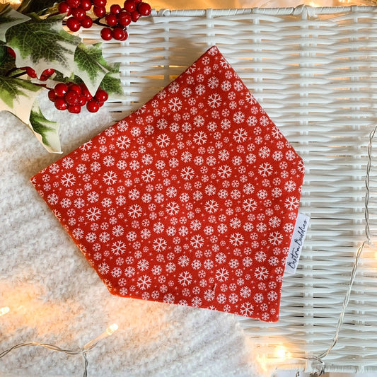 Red Snowflake Christmas Bandana