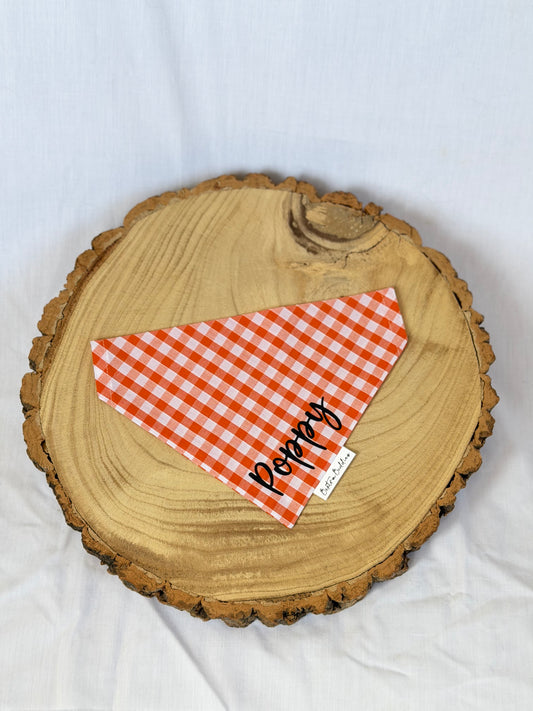 Orange Gingham Bandana