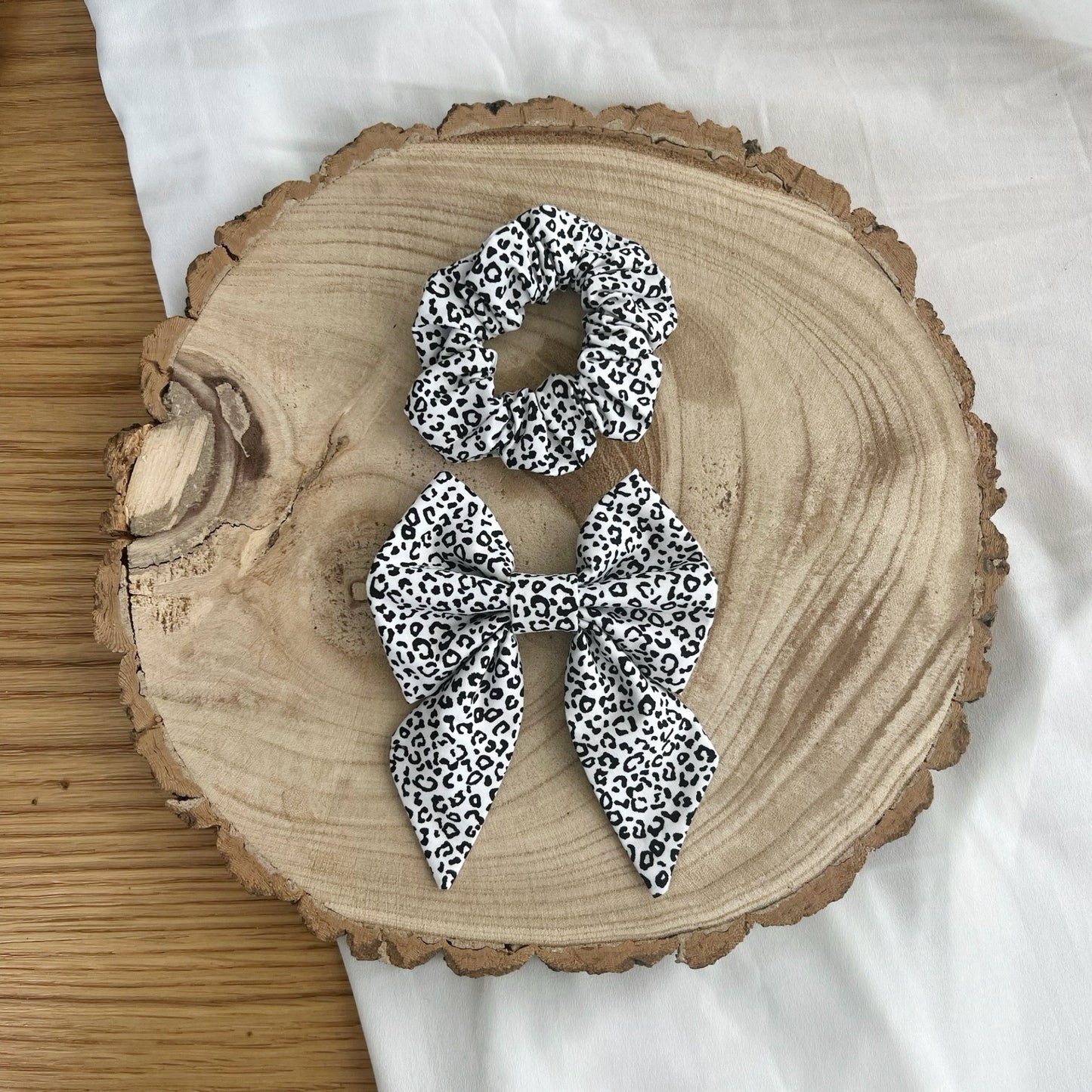 Ditsy Leopard Bow