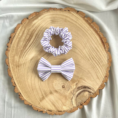 Purple Stripe Bow