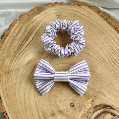 Purple Stripe Bow