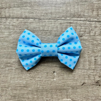 Blue Dotty Bow