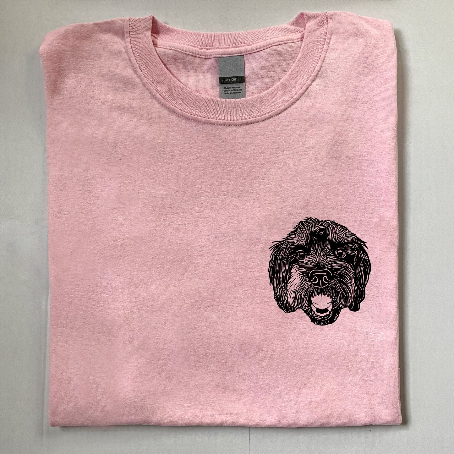 Pink Custom Pet Portrait T-Shirt