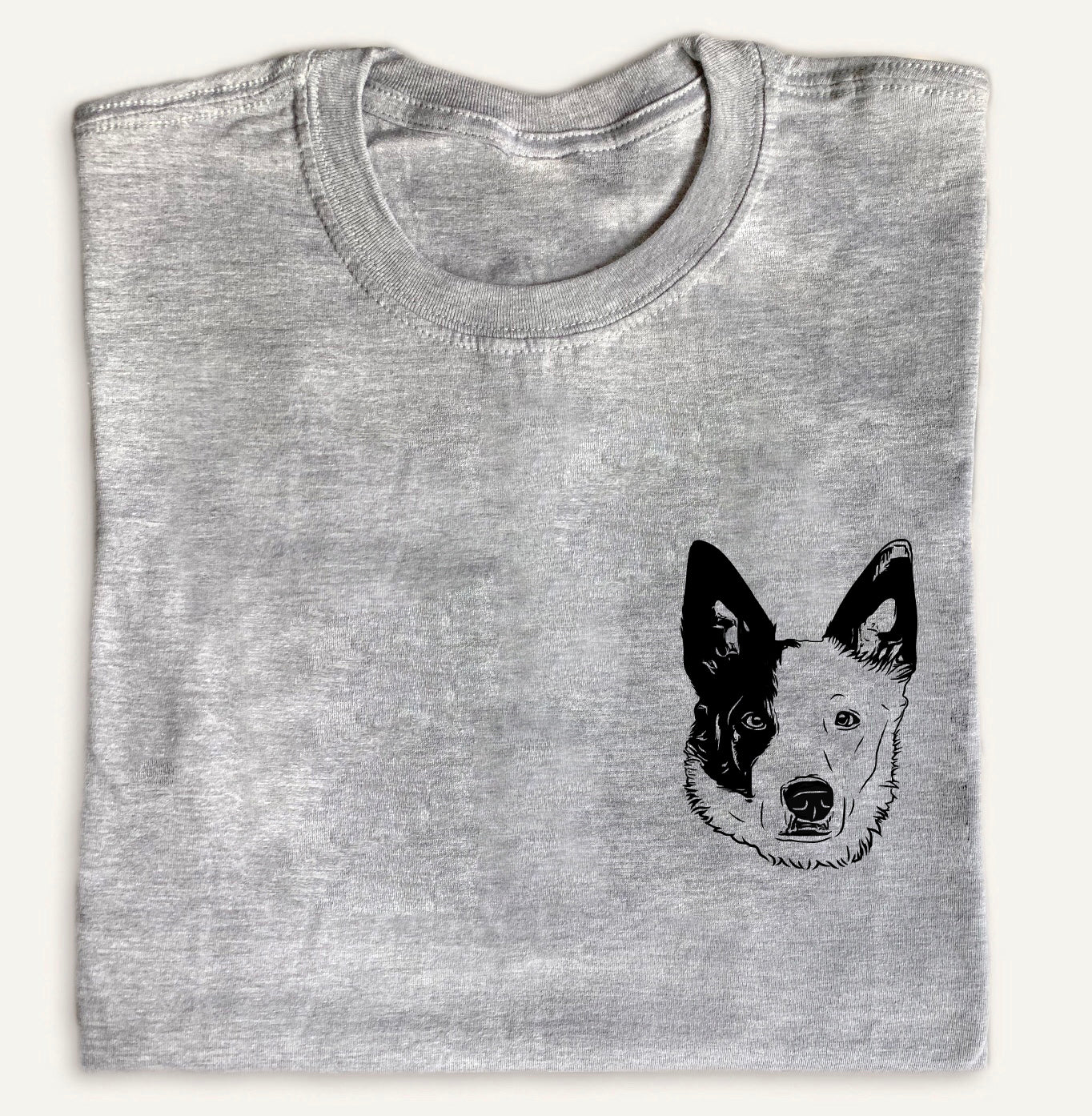 Light Grey Custom Pet Portrait T-Shirt