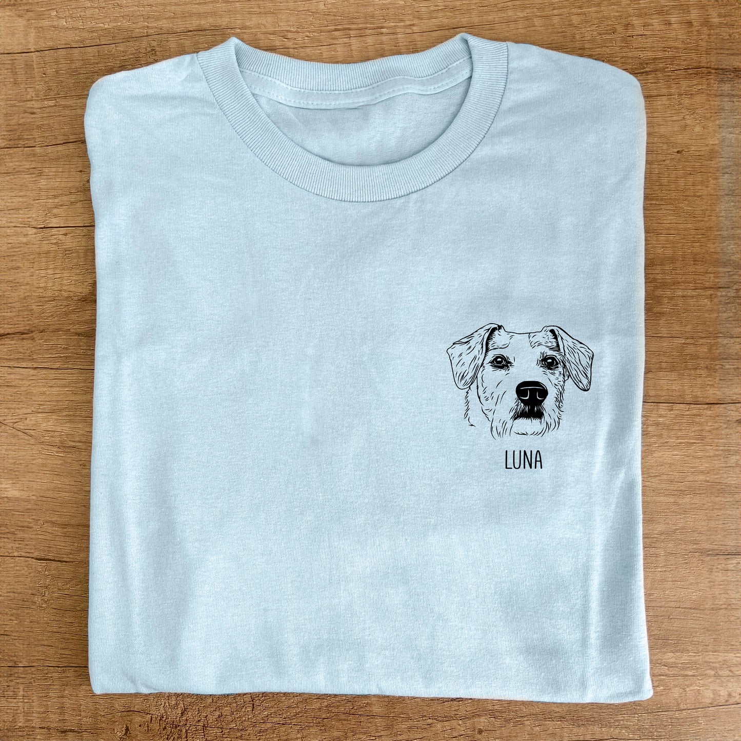 Blue Custom Pet Portrait T-Shirt