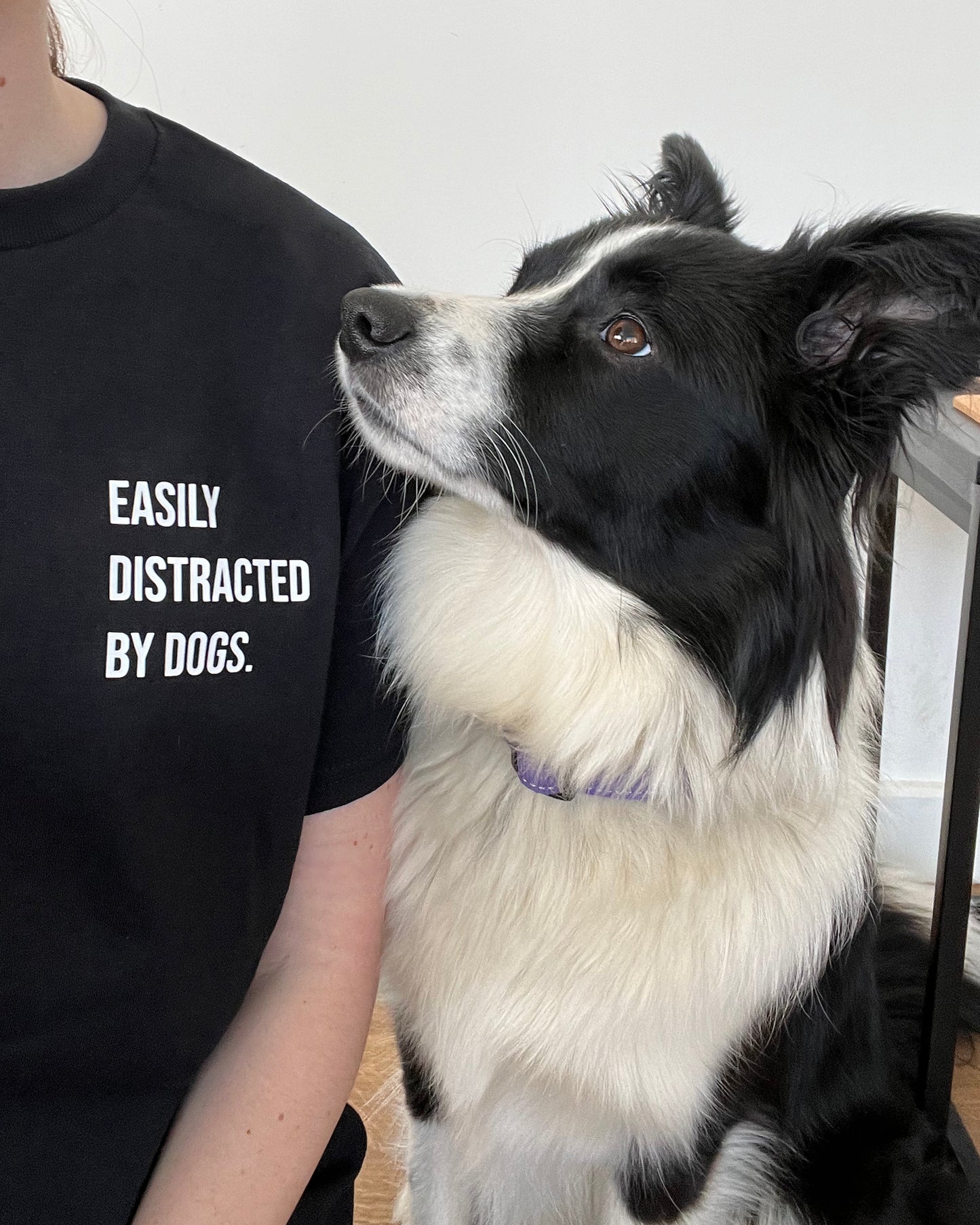 Easily Distracted by Dogs T-Shirt- Black