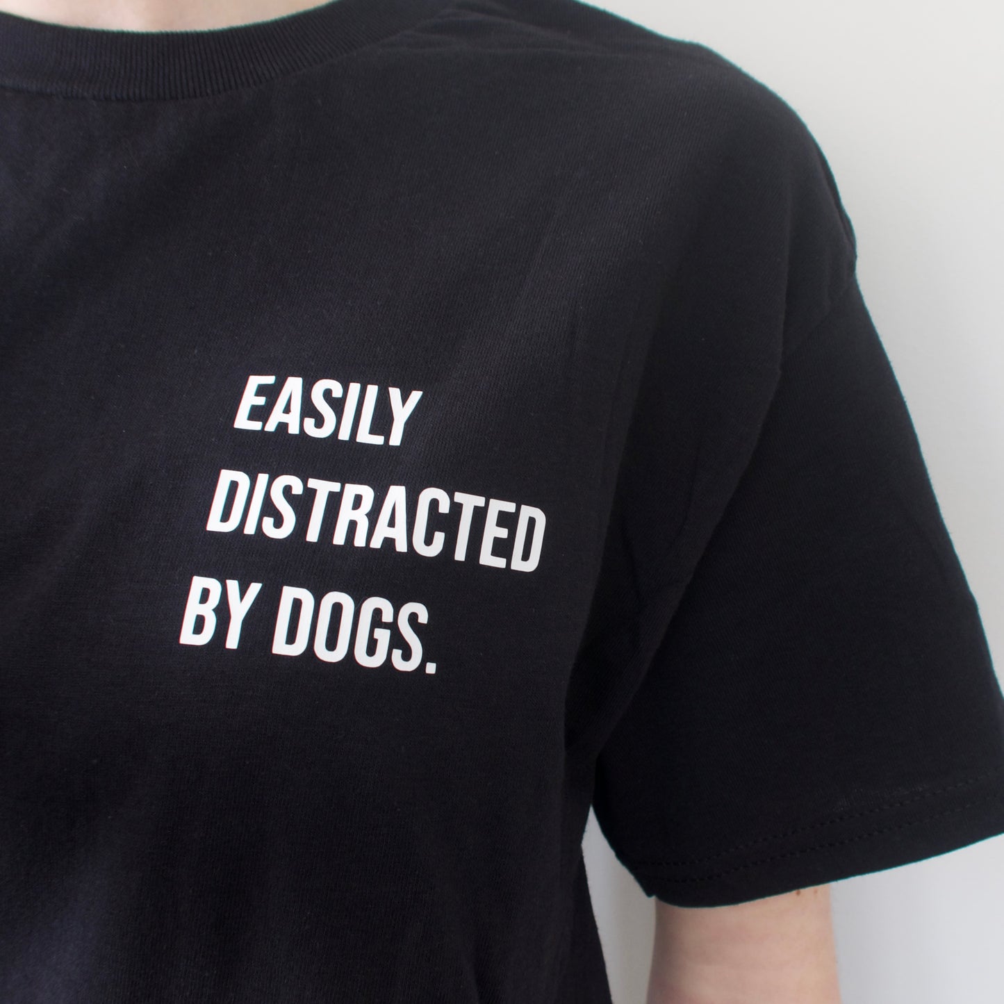 Easily Distracted by Dogs T-Shirt- Black