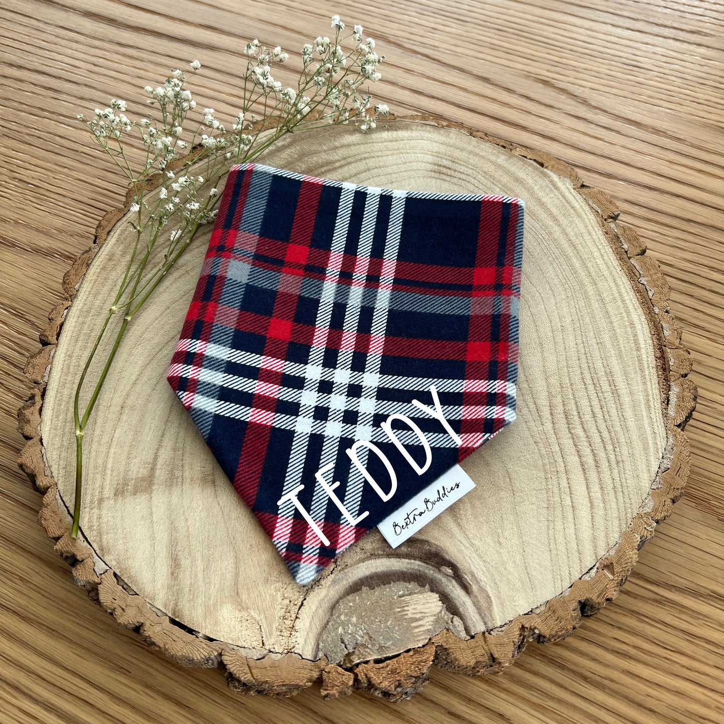 Soft Red Tartan Bandana