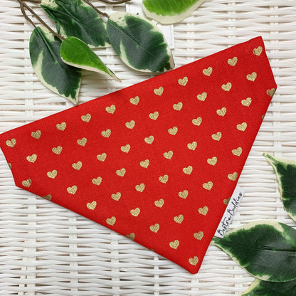 Gold Hearts Bandana